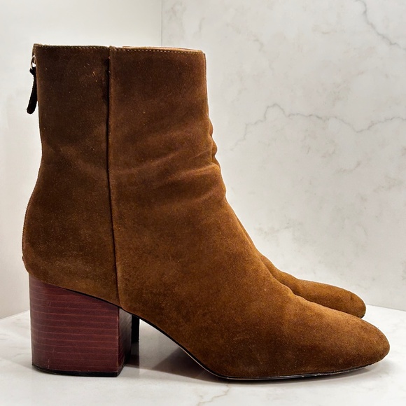 J.Crew Sadie Suede Ankle Boots - Dark Pecan - Stacked Heel - US 11 - With Box - Picture 1 of 13
